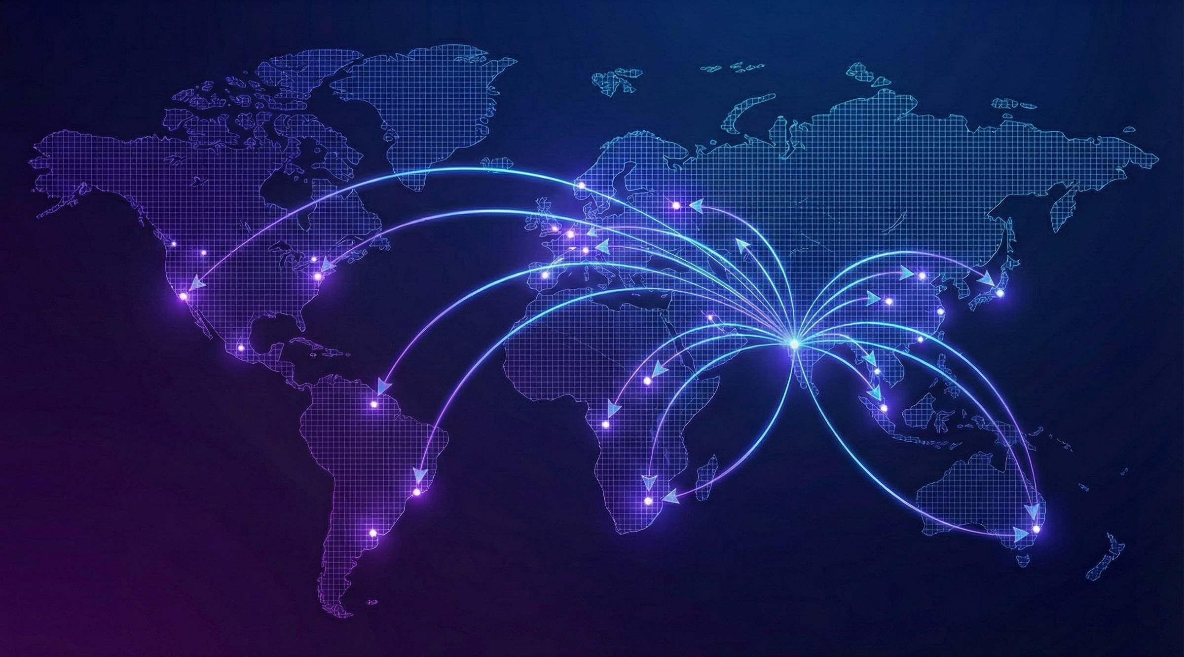 Global export map showing shipments from India